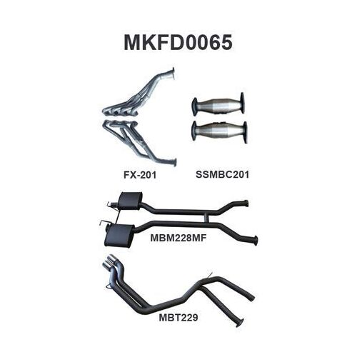 Falcon AU V8 IRS SDN 2.5in Dual With Extractors Tailpipe