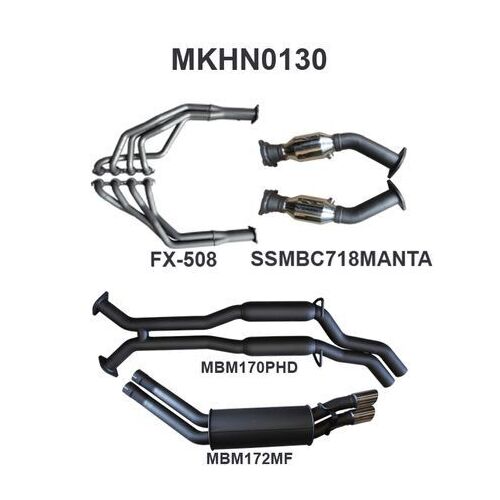 VY VZ HSV V8 SDN 2.5in Dual With Extractors Hotdog/Muffler