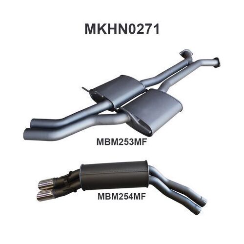 VT - VZ V8 Wagon 2.5in Dual Catback Muffler/Muffler