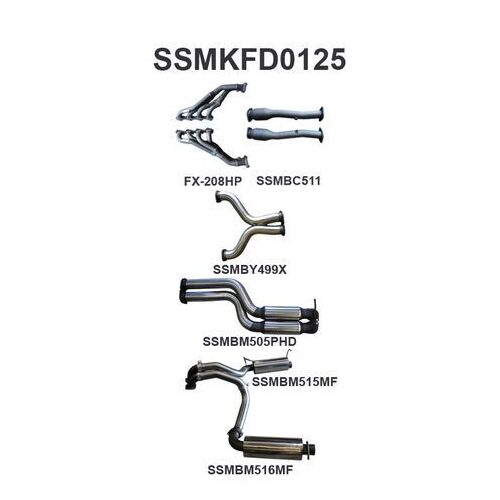 BF GT V8 4V Sedan 3in L & R With Extractors Hotdog/Muffler