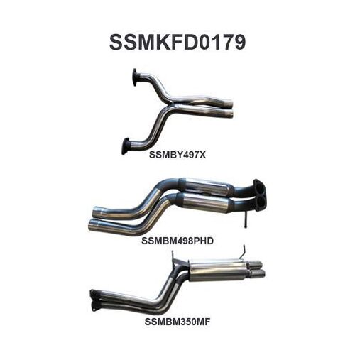 FG V8 Sedan 2.5in Dual CatBack Hotdog/Muffler