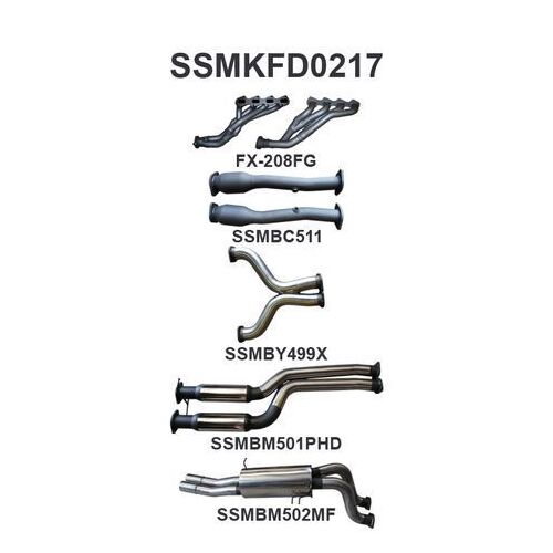 FG 5.4L V8 Ute 3in Dual With Extractors Hotdog/Muffler